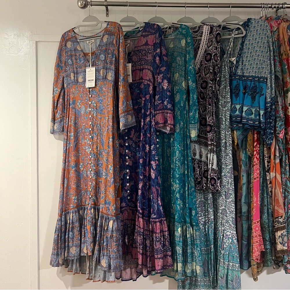 Arnhem Aphrodite maxi dress duster Jade Ale midnight, Flores Lily, blouse NWT